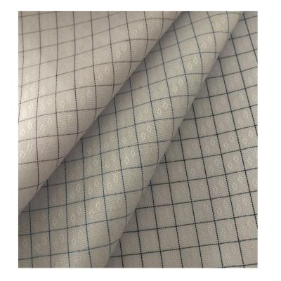 China Bamboo Fiber Polyester Casual Check Latest Design Sustainable Goods Ready Men's Shirt Dobby Shirt Eco-Friendly Woven Fabric for sale