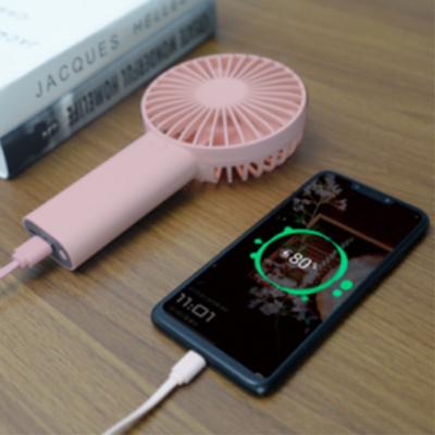 China White\Pink\Blue Plastic Mini Hand Fan Rechargeable With Multi Function Power Bank for sale