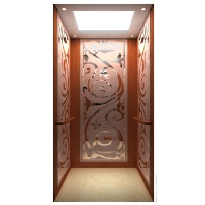 China Modern Titanium Rose Mirror Etching stainess steel luxury home lifts residential price lift for sale