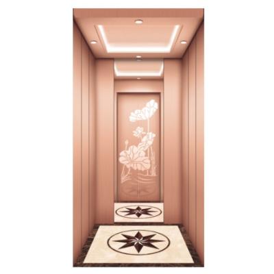 China Hot Sale Modern Rose Titanium Mirror Etching Mini Home Lift Indoor Lift for Home à venda