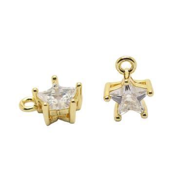 China Factory TRENDY Hot Sale 14K Gold Plated Necklace Charms Custom Zircon Star Pendant 2022 for sale