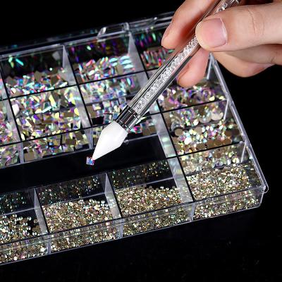 China Nail Beauty Products Multi Size Quality Shape Rhinestone Designer Nail Art 3d Nail Charms for sale