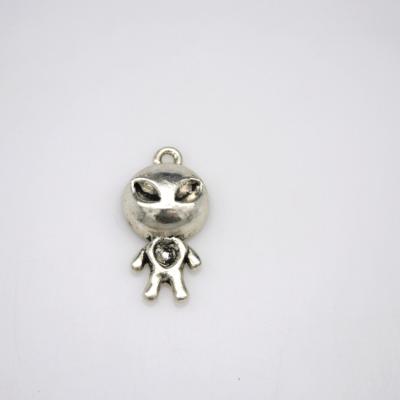 China Wholesale Custom DIY Pendants Jewelry Metal Charms Alien AND Silver Color Pendants For Necklace Making for sale