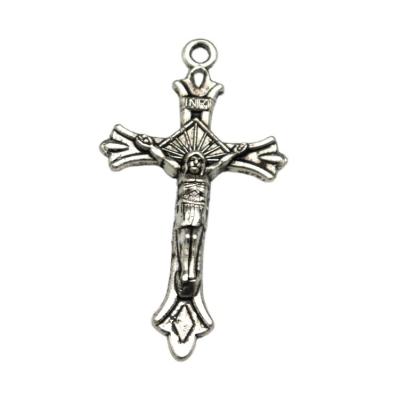 China Accessories Casual / Sporty Key Chain Silver Black Cross Jesus Religious Necklace for sale