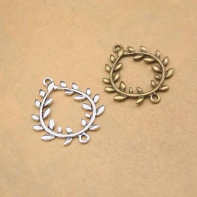 China Wholesale Vintage Metal Flower Shape Connector Silver Oval Dangle Charms For Earring Bracelet Making for sale