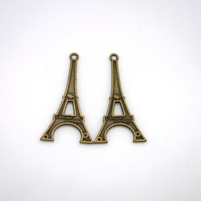 China Fashion Wholesale Antique Eiffel Tower Bronze Zinc Alloy Charms For Necklace Jewelry Making for sale