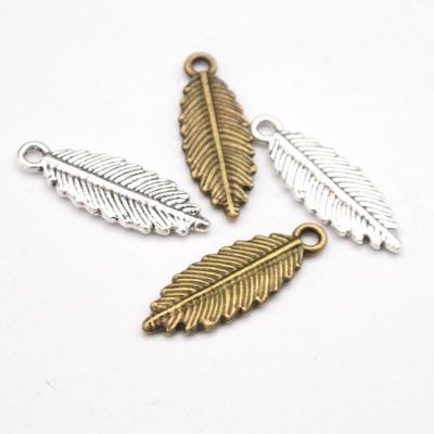 China Vintage Casual / Sporty Custom Metal Feather Zinc Alloy Leaf Charms Pendants For Jewelry Making for sale