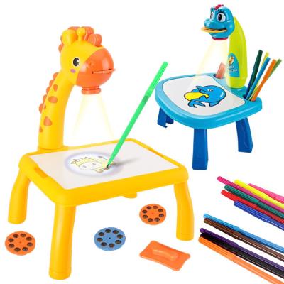 China Early Learning Electronic Projection Trace Draw Writing Board DIY Painting Children's Table Drawing Toy For Kids for sale