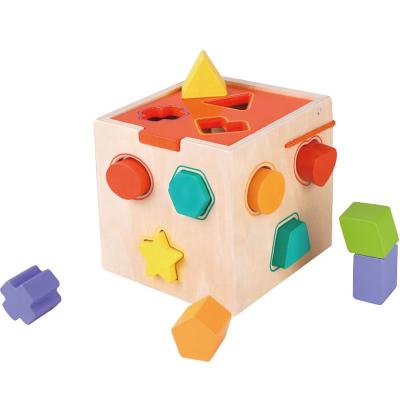 China Eco-friendly Material Kids Train Sorter Toy Wooden Montessori Matching Blocks Box Kids Intelligence Educational Toys For Children for sale