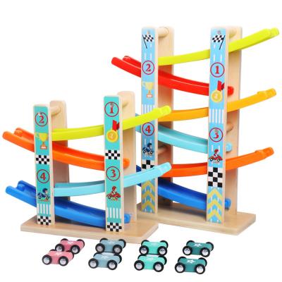 China Hot Sell Wooden Toys Educational Wooden Slide Track Car Toy Baby Slot Toys Eco-friendly Material for sale