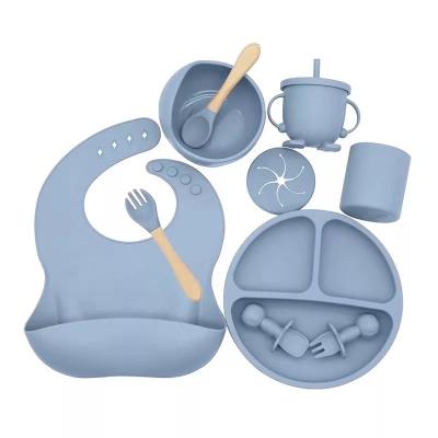 China 2022 New Material Food Grade Products Bpa Free Eco-Friendly Silicone 10Pcs Baby Feeding Set for sale