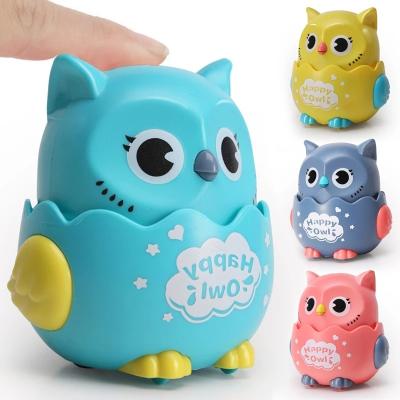 China Safety Hot Selling 360 Degree Rotating Funny Head Squeezing Inertial Sliding Plastic Owl Toys For Kids for sale