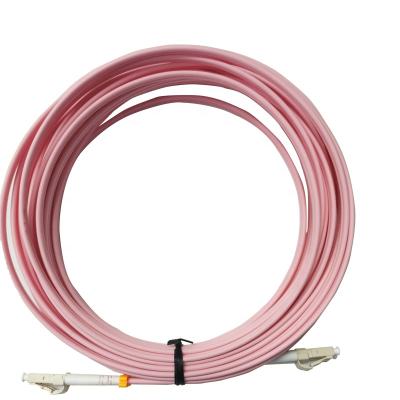 China OM4 LC/UPC to LC/UPC fiber patch cord for Data Center DTL-PC Armored PVC LSZH fiber optic cable patch cord for sale