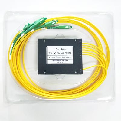 China FTTH FTTB FTTX Network Fiber Optic 6 Way PLC Splitter PLC Splitter 1x6 SC ABS Box Type for sale