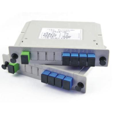 China ABS Plastic Box Cassette Plug-in Optical Card Splitter LGX PLC FTTH 1x4 Optical Splitter for sale