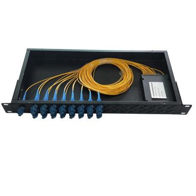 China FTTH FTTB FTTX Network PLC Splitter Chassis Module SM1*2/1*4/1*8/1*16/1*32/1*64 SC/PC with Connector Splitter ODF Bracket for sale