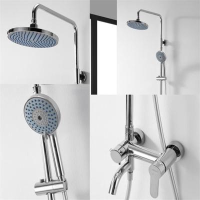 China Brass Chrome Shower Mixer Set , Round Wall Mounted Shower Mixer for sale