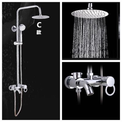 China ABS Chrome Exposed Shower Mixer Kits Wall Mounted With Diverter for sale