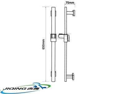 China Lifting Adjustable Shower Head Bar , Stainless Steel Shower Riser Rail 650mm for sale