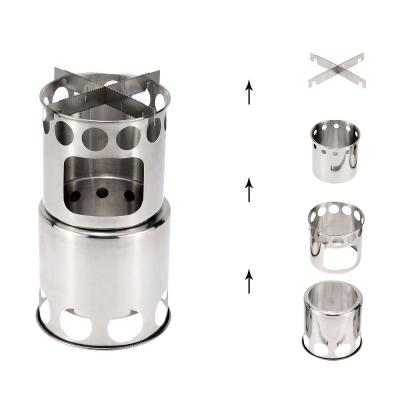 China Amazon Wholesale Portable Camping Lightweight And Folding Stainless Steel Burning Cooking Stove Backpacking Camping for sale