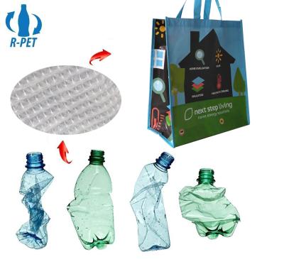 China New Eco-friendly Recycle RPET Nonwoven PET Plastic Bottle Recycled Shopping Bag Tote Bag With Lamination for sale