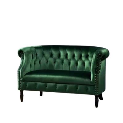 China Antique Chesterfield Tufted Sofa Velvet Fabric Couch Retro Meeting Room Hotel Lounge Chairs for sale