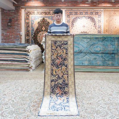 China YILONG washable silk on the oriental hand knotted thin silk aisle runners oriental silk field sheet blanket for sale