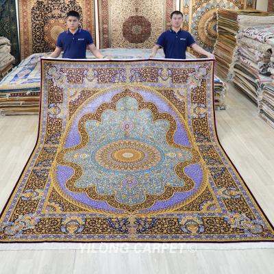 China YILONG Washable 8'x10' Blue And Purple Color Classic Persian Handmade Rug Oriental Design Blanket for sale