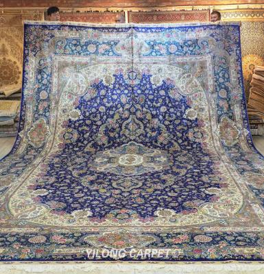 China YILONG washable 12'x18' oversize handmade silk chinese rug for living room nanyang persian rug for sale