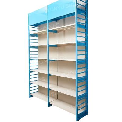 China Single Sided High Quality Fashion Display Gondola Product Advertising Supermarket Europe Style Shelf for sale