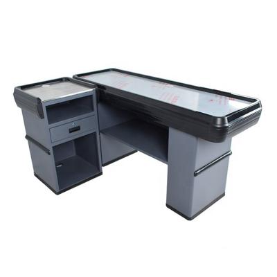 China Large Supermarkets Hot Selling Checkout Luxury Supermarket Cashier Supermarket Counter Cash Register for sale