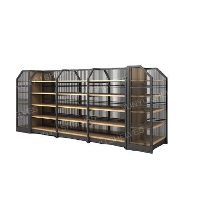 China Beautiful Double Sided Good Prices Supermarket For Metal Wood Shelf for sale