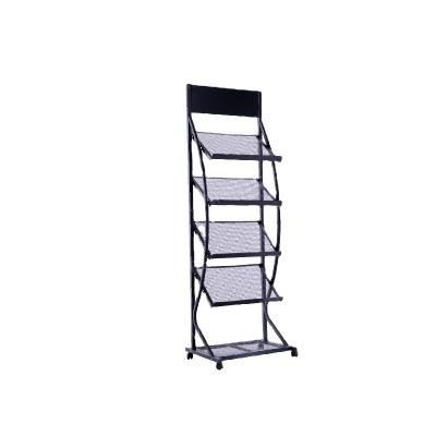 China Modern High Quality 3 Tiers Floor Standing Newspaper Magazine Display Rack for sale