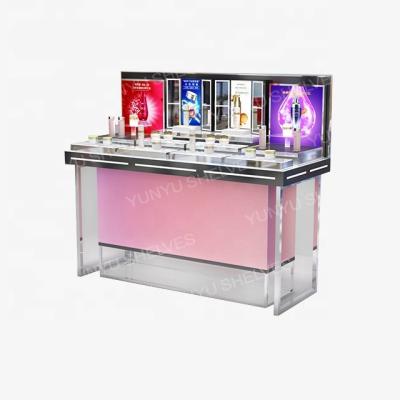 China YUNYU Factory Customization Single-Sided Wholesale Boutique Cosmetic Display Stands for sale