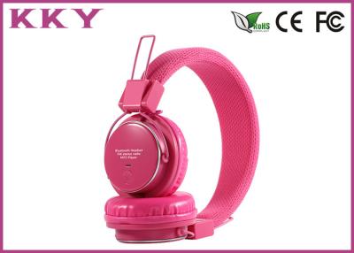 China Portable Wireless Headphones Pink , Red Bluetooth Earphones With EQ Button for sale