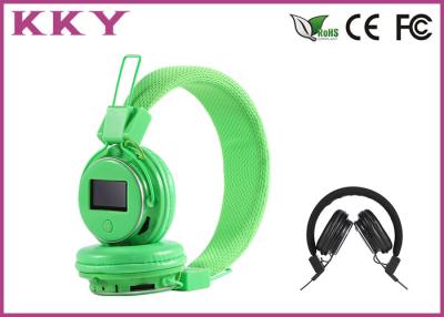 China Green Noise Cancelling Stereo Bluetooth Around Ear Headphones With LED Display for sale