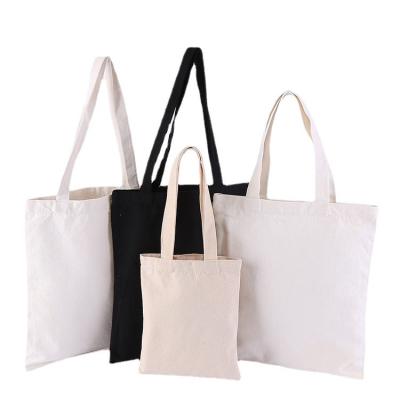 China With handle wholesale custom cheap reusable shopping bags plain white empty cotton canvas shopping bag for sale