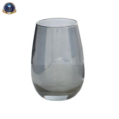 China Minimalist Ion Plating Glasses Glassware 6 Pcs Egg Shape Drinking Tumbler Water Glass Cups for sale