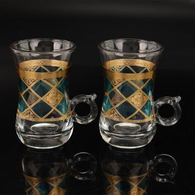 China Durable Wholesale Elegant Vacumn Plating Coffee Mug Set Turkish Tea Cup Set for sale