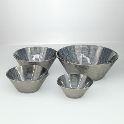 China Disposable Products China Manufacturer Elegant Custom Embossed Textured Salad Bowl Glass Bowl Set for sale