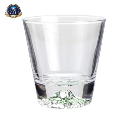 China Mountain Modern Glass Cavity Snow Glass Crystal Wine Shot Glass Mount Fuji Japanese Style Thick Bottom Whiskey Cup for sale