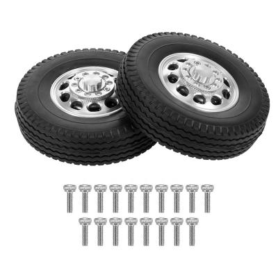 China Vehicles & 2pcs RC Toys Remote Control Front Rear Wheels Tire Tire Trailer with 10 Spokes Aluminum Alloy Hub for Tamiya Tractor Truck RC Climber 1/14 Trailer for sale