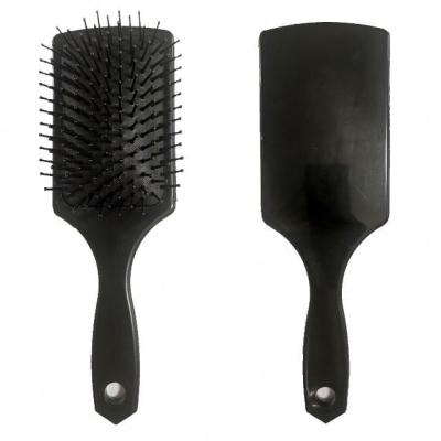 China LOGO Printing Custom Black Anti Static Hair Brush Boars Waterproof Hair Brush For Improve Hair Texture for sale