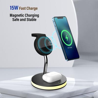 China Mobile Phone Watch Smart Wireless Headset Smart Wireless Charging Stand Watch Earphone Wireless Phone 4 Multi-Function Fast Charging in 1 Wireless Charger Stand for sale