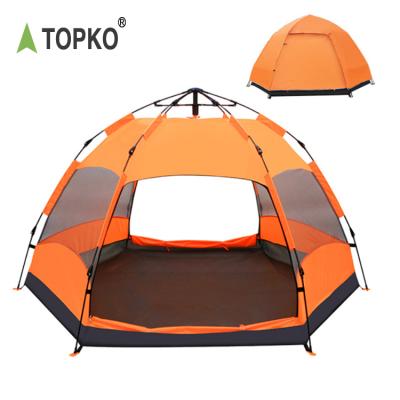 China Diamond Ground Nail TOPKO Hexagonal Outdoor Ventilation Wholesale Wholesale Camping Waterproof Tents for sale