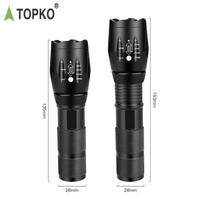 China TOPKO Outdoor Camping Accessories Gear Emergency Flashlights Increasing Outdoor Emergency Power LED Rechargeable Tactical Flashlights for sale