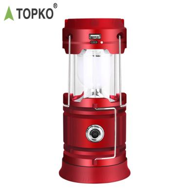 China TOPKO Warehouse Outdoor Lantern Portable USB Rechargeable Led Solar Camping Light for sale