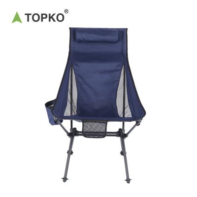 China Single Folding Chair Outdoor Lightweight Fishing Beach Leisure Aluminum Alloy Folding TOPKO Portable Camping Chair for sale