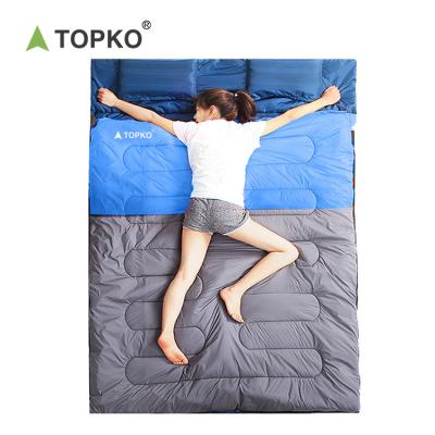 China TOPKO Outdoor Sports Comfortable Envelope Type Trekking, Travel, Mountain Hiking Double Sleeping Bag Suit for sale