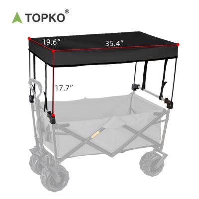 China TOPKO Outdoor Folding Camping Cart Shopping Trolley Picnic Cart Multi-Functional Four-Wheel Portable Small Camping Trailer for sale